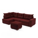Ver imagem 2 de Sofá de Canto com Puff 7 Lugares 238cm Gloria Vermelho