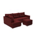 Ver imagem 5 de Sofá de Canto com Puff 7 Lugares 238cm Gloria Vermelho