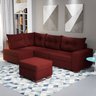 Sofá de Canto com Puff 7 Lugares 238cm Gloria - 1