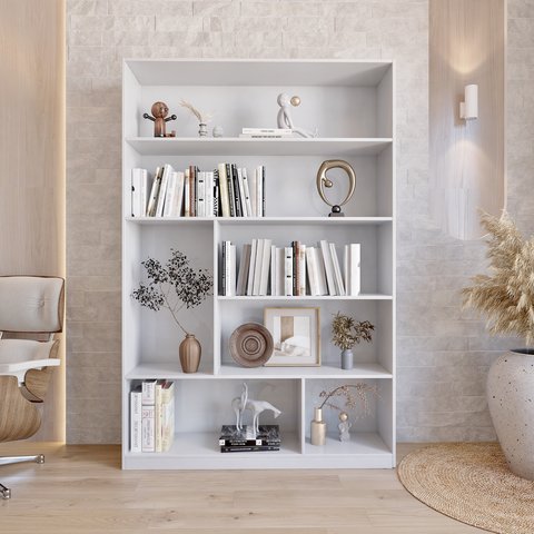 Estante para Livros 180cmx120cm 5 Prateleiras Seattle Yescasa