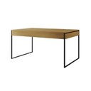 Ver imagem 5 de Mesa Jantar Industrial Retangular Canela 137X90Cm Base Ferro Preto C/4 Cadeiras Brancas Cor: Canela