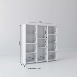 Estante para Livros Baixa 7 Prateleiras 137,5cmx136cm London Yescasa - 3