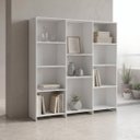 Ver imagem 1 de Estante de Livros 136CMX137,5cm Baixa 11 Prateleiras London Yescasa Branco