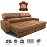 Sofá de Couro Legítimo Retrátil e Reclinável 2,75m Molas Ensacadas Cama Inbox Majesty Mel - 3