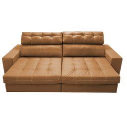 Sofá de Couro Legítimo Retrátil e Reclinável 2,75m Molas Ensacadas Cama Inbox Majesty Mel - 5