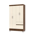Ver imagem 3 de Guarda Roupa Ideal 4 Portas para Quartos Pequenos e Compactos:imbuia Champanhe