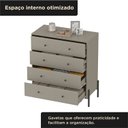 Ver imagem 4 de Cômoda 4 Gavetas com Pintura UV e Pés em Metal 95x89x45cm Taupe