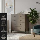 Ver imagem 3 de Cômoda 4 Gavetas com Pintura UV e Pés em Metal 95x89x45cm Taupe