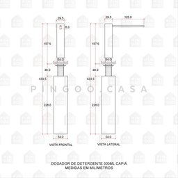Dosador de Detergente 500ml Aço Inox 304 Capiá Pingoo.casa - Dourado Rose - 4