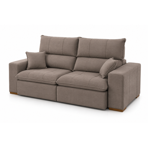 Sofá Thor Retrátil e Reclinável com Molas Ensacadas e Pillow Top de 18cm:Veludo Marrom/2,10
