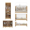 Ver imagem 4 de Conjunto de Quarto Sol com Berço Colchão Guarda Roupa e Cômoda 4 Portas MDP-MDF Amadeirado