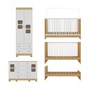 Ver imagem 5 de Conjunto de Quarto Sol com Berço Colchão Guarda Roupa e Cômoda 4 Portas MDP-MDF Amadeirado