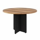 Ver imagem 3 de Mesa de Reunião Redonda 1,20m Pés Painel Nogal Pr F5 Office Cor:nogal com Preto