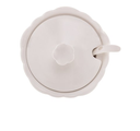 Ver imagem 4 de Açucareiro Porcelana com Tampa e Colher Alto Relevo Branco 10,5x9,5