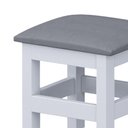 Ver imagem 3 de Banquinho Estofado Infantil em Madeira Maciça Repleta - Branco C/ Estofado Cinza