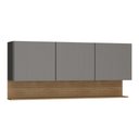 Ver imagem 1 de Armário Aéreo Cozinha 3 Portas 150 Cm Line Kits Paraná Cinza Freijó Gris Cinza-freijó Gris