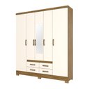 Ver imagem 2 de Guarda Roupa Casal com Espelho 5 Portas 4 Gavetas Alba Henn