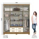 Ver imagem 3 de Guarda Roupa Casal com Espelho 5 Portas 4 Gavetas Alba Henn