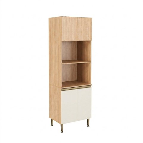 Torre Quente 4 Portas Cozinha Marrom Mel/Off White New Rebeca