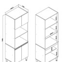 Ver imagem 2 de Torre Quente 4 Portas Cozinha Marrom Mel/Off White New Rebeca