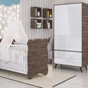 Ver imagem 1 de Quarto de Bebê Completo Berço com Guarda roupa 2 Portas 2 Gavetas Pipoca