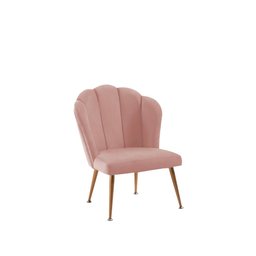 Cadeira Pétala em Veludo Rosa com Base Dourada - 2