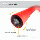 Ver imagem 5 de Torneira de Cozinha Vermelho Gourmet Parede Inox Filtro Cromado Flexível bico Arejador Duplo Jato