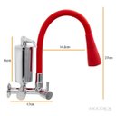 Ver imagem 3 de Torneira de Cozinha Vermelho Gourmet Parede Inox Filtro Cromado Flexível bico Arejador Duplo Jato
