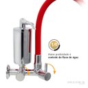Ver imagem 4 de Torneira de Cozinha Vermelho Gourmet Parede Inox Filtro Cromado Flexível bico Arejador Duplo Jato