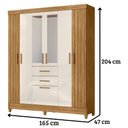 Ver imagem 2 de Guarda Roupa Solteiro Malta com Espelho 7 Portas Freijó Off White Moval