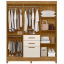 Ver imagem 4 de Guarda Roupa Solteiro Malta com Espelho 7 Portas Freijó Off White Moval