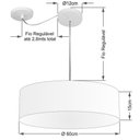 Ver imagem 2 de Lustre Pendente Cilíndrico com Desvio Md-4265 Cúpula em Tecido 60x15cm Rustico Cinza - Bivolt