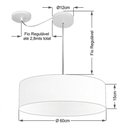 Ver imagem 4 de Lustre Pendente Cilíndrico com Desvio Md-4265 Cúpula em Tecido 60x15cm Rustico Cinza - Bivolt