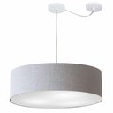 Ver imagem 1 de Lustre Pendente Cilíndrico com Desvio Md-4265 Cúpula em Tecido 60x15cm Rustico Cinza - Bivolt