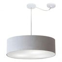 Ver imagem 3 de Lustre Pendente Cilíndrico com Desvio Md-4265 Cúpula em Tecido 60x15cm Rustico Cinza - Bivolt