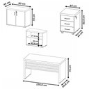 Ver imagem 2 de Escritório Completo Tamburato 2 Portas 3 Gavetas Carvalho/Branco - Artany Móveis