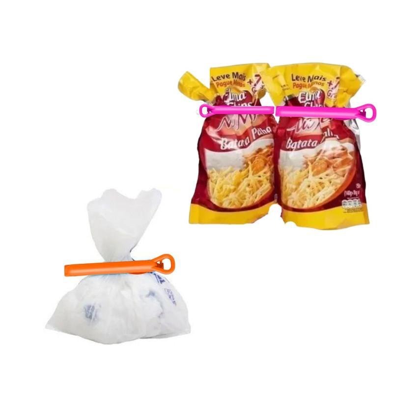 Kit 12 Prendedores de Embalagens Clicktube Lacre Presilha Clip Plástico Cozinha - 5
