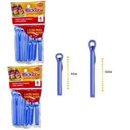 Kit 12 Prendedores de Embalagens Clicktube Lacre Presilha Clip Plástico Cozinha - 2