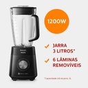 Ver imagem 5 de Liquidificador Philips Walita Jarra San Ri2240 Série 5000 5 Velocidades 1200w preto 127v