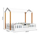 Ver imagem 3 de Cama Casal Casinha Segura Montessoriana Ágatha - Branco/mel