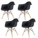 Ver imagem 1 de Kit 4 Poltronas Decorativas Charles Eames Eiffel 132pp Cor:preto