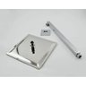 Ducha Chuveiro 20x20 Slim Inox com Braço 40cm Solar Gas - 5