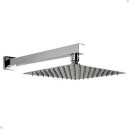 Ducha Chuveiro 20x20 Slim Inox com Braço 40cm Solar Gas - 7