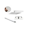 Ducha Chuveiro 20x20 Slim Inox com Braço 40cm Solar Gas - 3