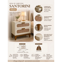Ver imagem 2 de Mesa de Cabeceira para Quarto Santorini 60cm Grande com 2 Gavetas com Telinha Elegantes Off White
