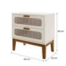 Mesa de Cabeceira para Quarto Santorini 60cm Grande com 2 Gavetas C/ Telinha Elegantes Off White - 7