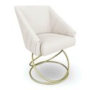 Ver imagem 2 de Kit 4 Poltronas Luxo Alana Bouclê Bege Base Luxo Dourado - Pallazio