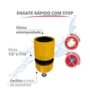 Ver imagem 2 de Engate Rápido com Stop 1/2" e 7/16" para Mangueira Cor Amarelo Durín