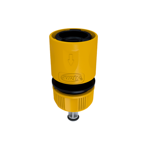 Engate Rápido com Stop 1/2" e 7/16" para Mangueira Cor Amarelo Durín