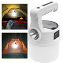 Ver imagem 1 de Luminaria Solar 2 Em 1 Lanterna Dupla Fonte Luz Led A prova De Agua Portatil Acampamento Resistente